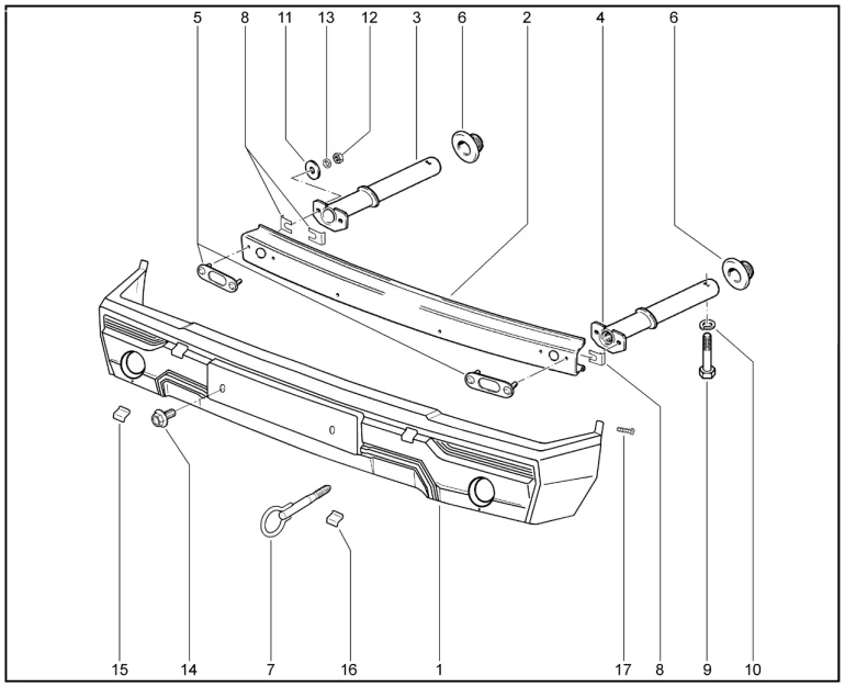 Бампер передний (BRONTO)
