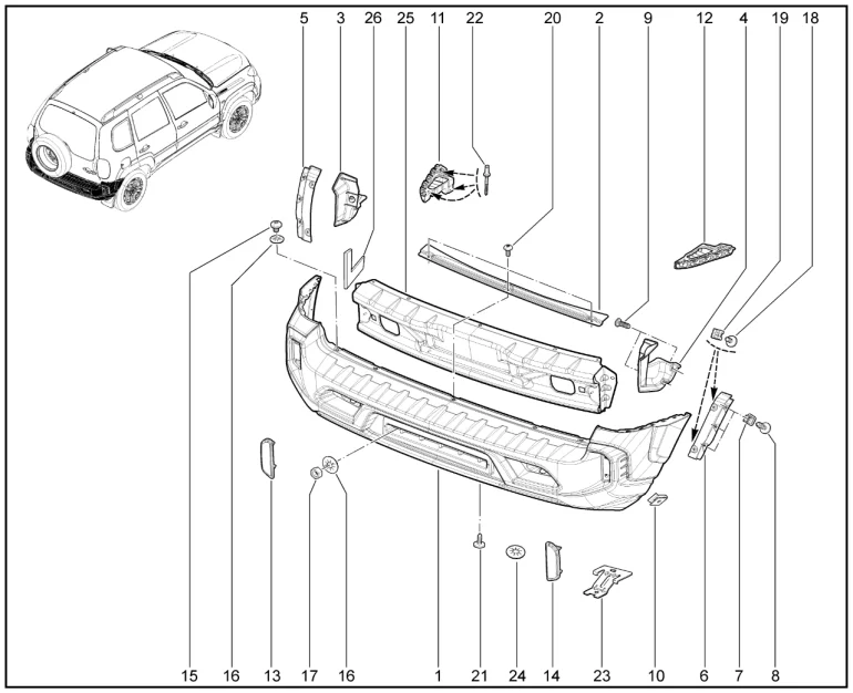 Бампер задний (с 12.2020)