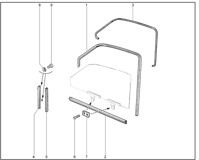 Уплотнители опускного стекла передней двери (2131)