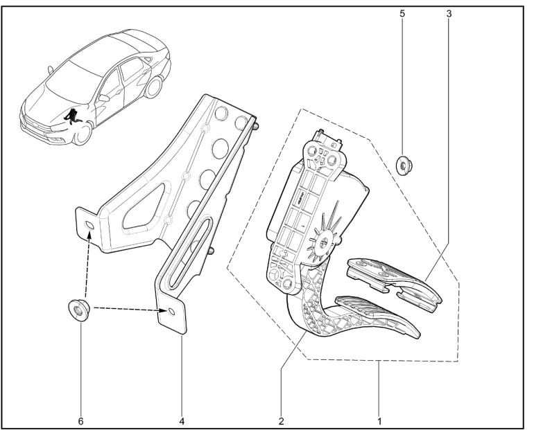 Педаль акселератора (КПП мех.)