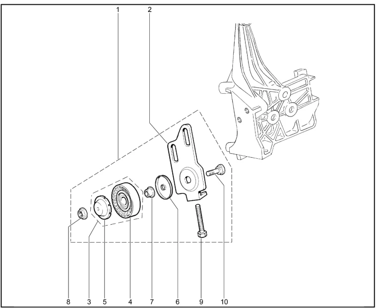 Натяжитель ремня компрессора (дв.1,7л. - P3N)