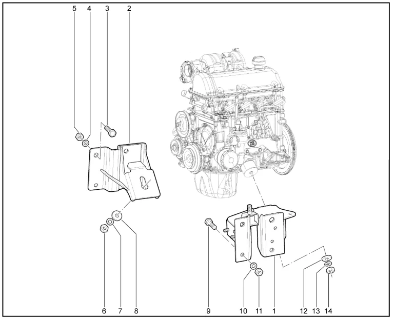 Подвеска двигателя передняя (M6.2)
