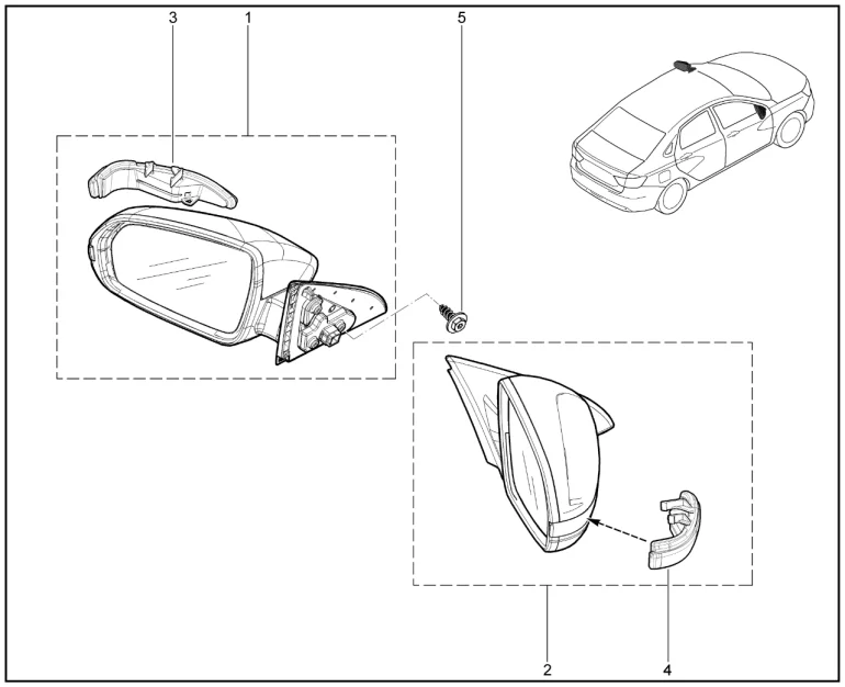 Зеркала заднего вида наружные с электроприводом