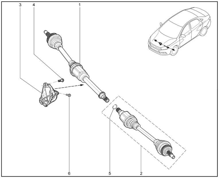 Привод передних колес (КПП вариатор)