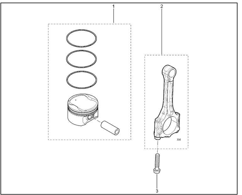 Поршень и шатун (H4M)