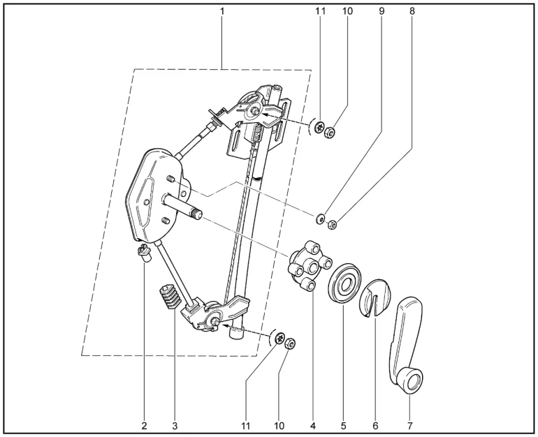 Механические стеклоподъемники задних дверей