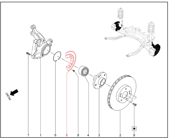 Кожух защитный переднего тормоза (E2, E3) для XCITE X-Cross 8, Chery Tiggo 8 Pro