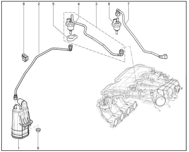 Адсорбер, клапан продувки адсорбера (H4M,P4M,P4P)