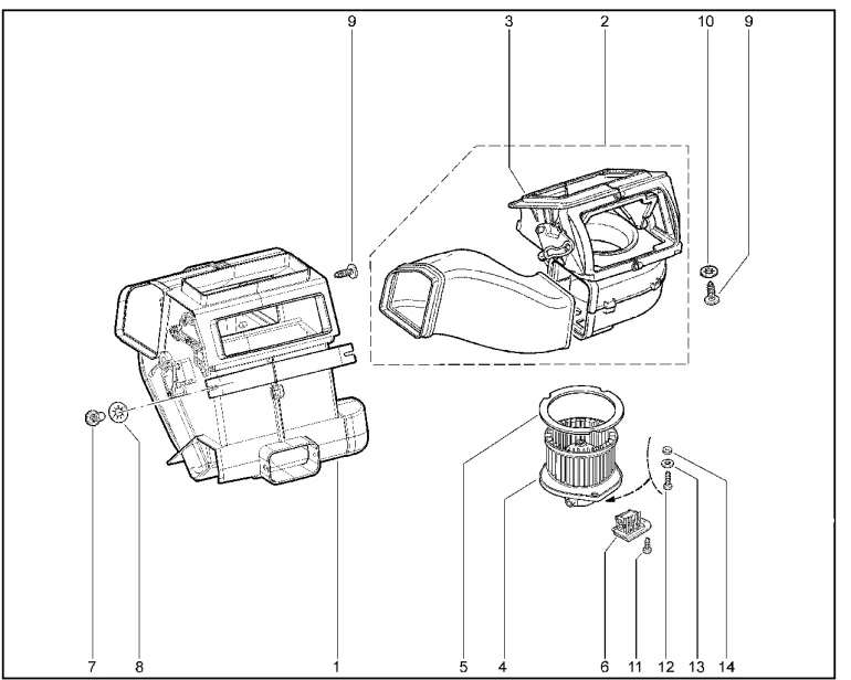 Отопитель и вентилятор (без КУ)
