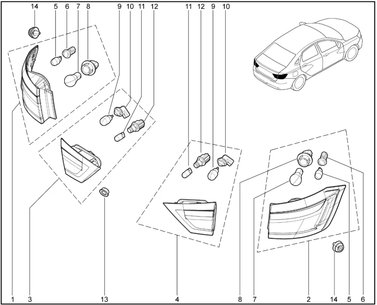 Фонари задние