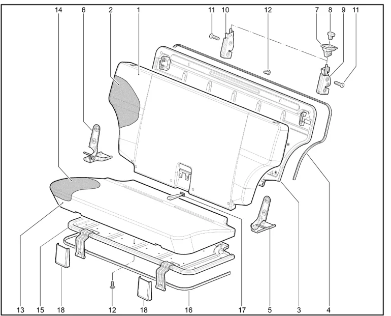 Каркас сидений второго ряда (21214 M6.1)