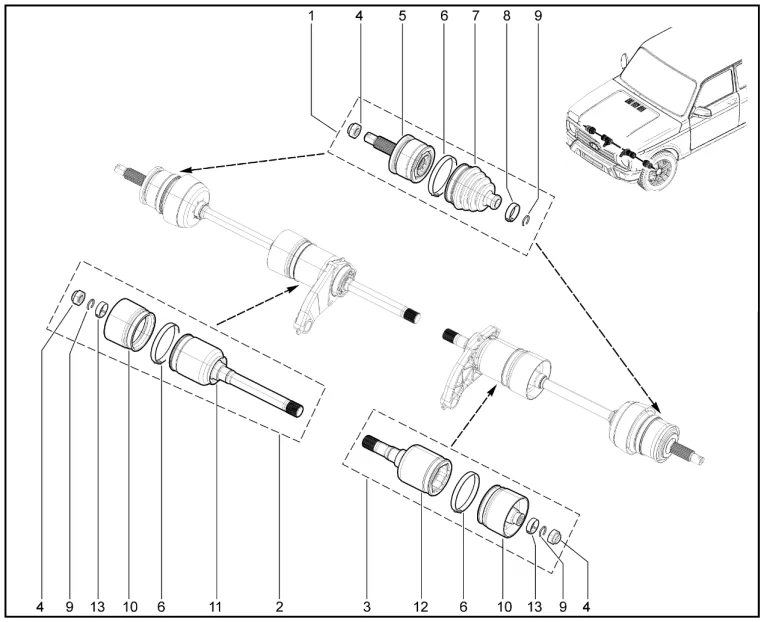 Комплекты шарниров привода
