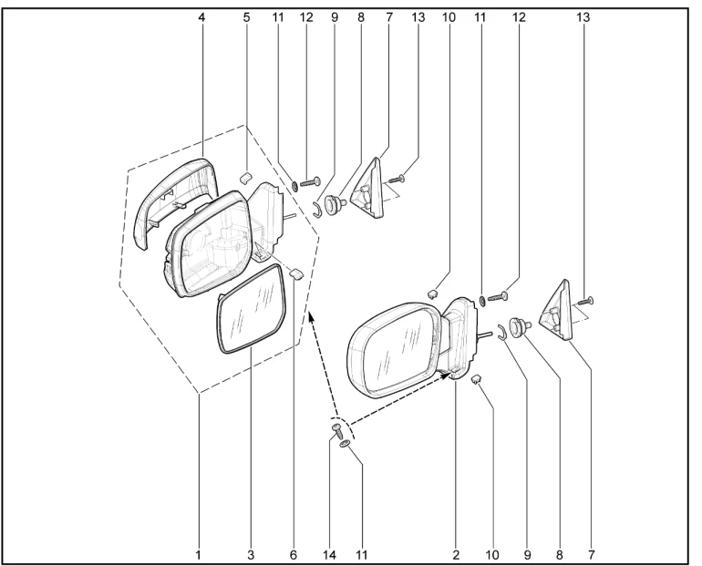 Зеркала заднего вида наружные с ручной регулировкой