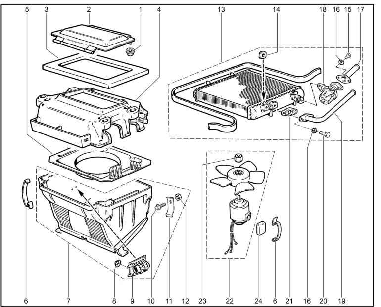 Отопитель (без кондиционера)(М6.1) (деталировка)