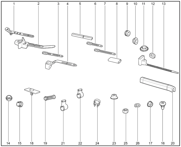Элементы крепления жгутов