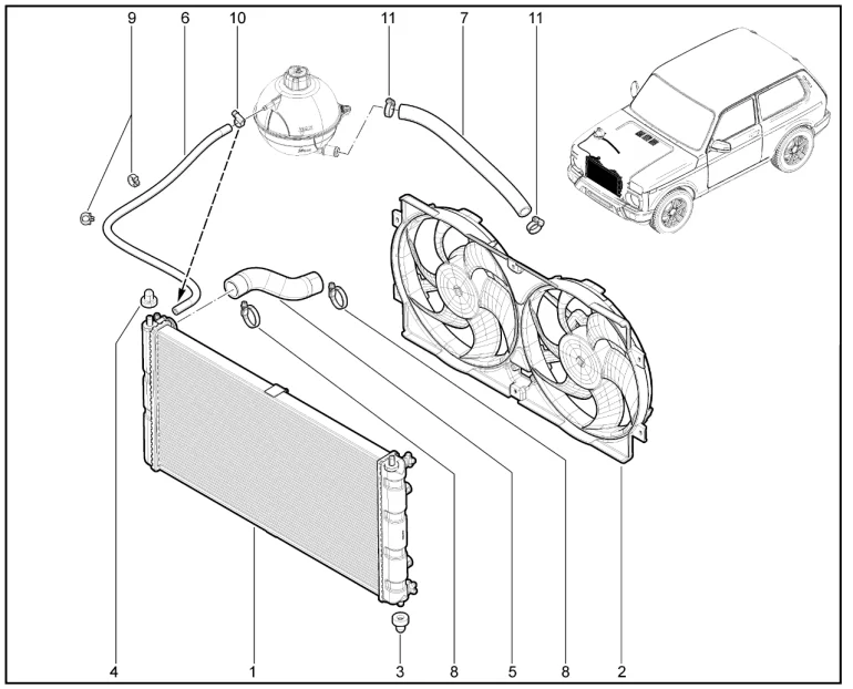 Радиатор охлаждения двигателя (Спорт)
