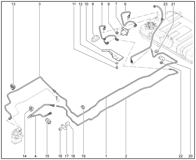 Трубки топливной системы (дв.1,8л. - P3P)