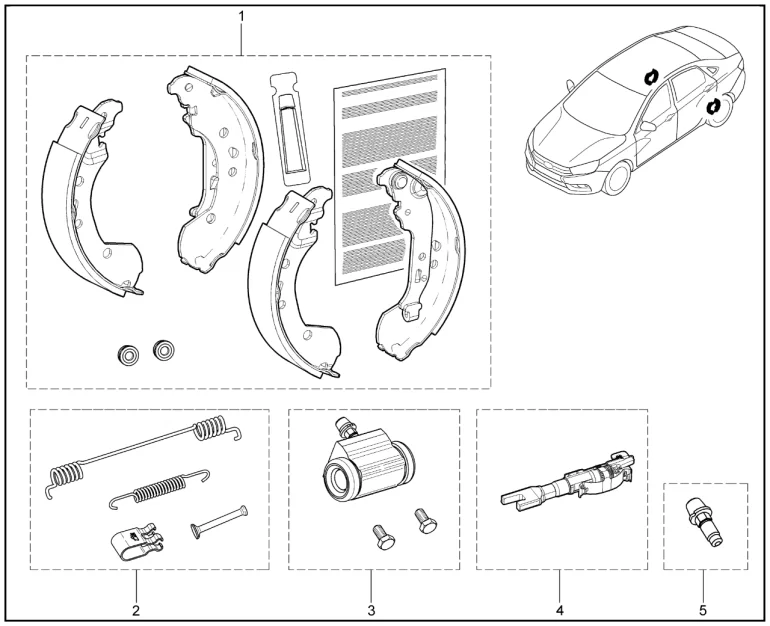 Тормоз задний барабанный (комплект) (до 11.2023)