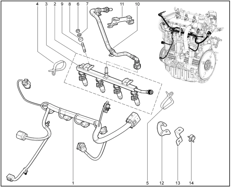 Рампа топливная (P4P - АМТ, КПП 6ст)