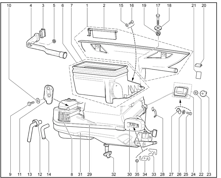 Отопитель в сборе (с кондиционером)(М6.1)