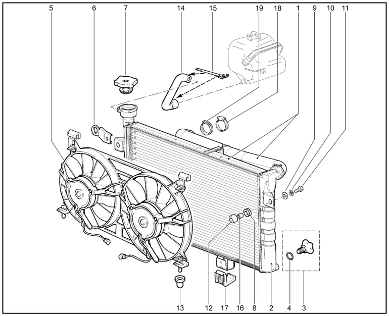 Радиатор охлаждения двигателя