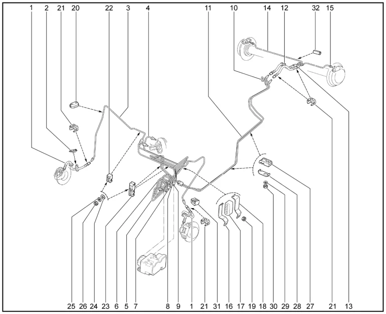 Шланги, трубки тормозные (с ABS)