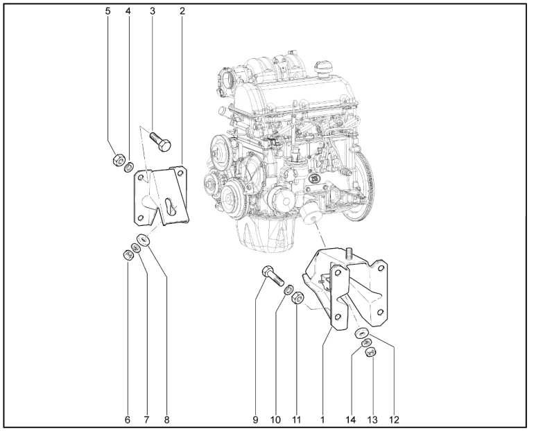 Подвеска двигателя передняя (M6.1)