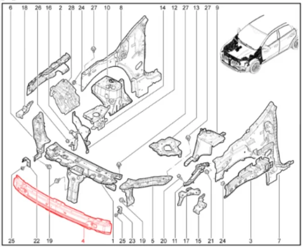 Балка переднего бампера для Lada Iskra