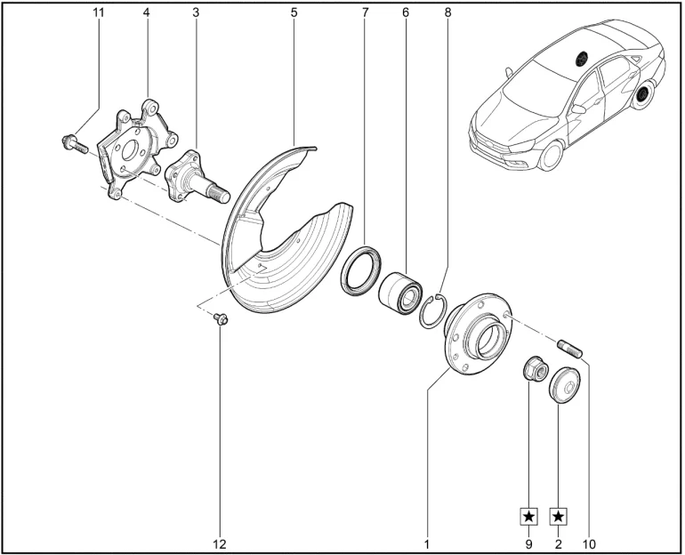 Ступица колеса заднего (дисковые тормоза) (SPORT)