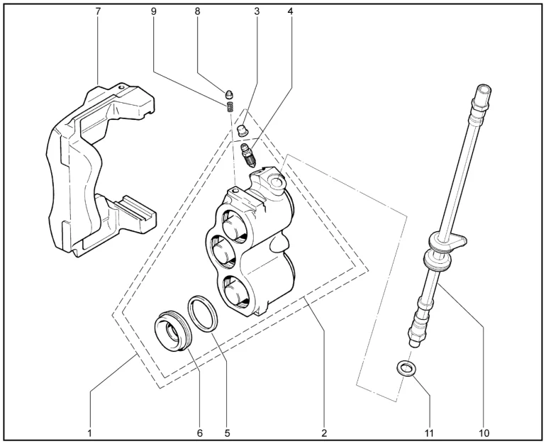 Суппорт тормоза переднего (дв.1,7л. - P3N)