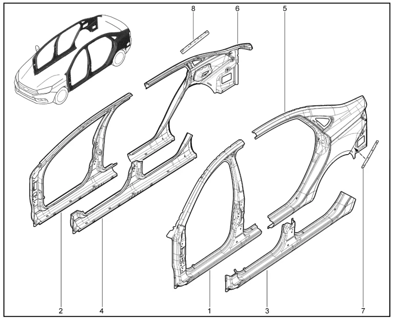 Панели боковины кузова (AURA)