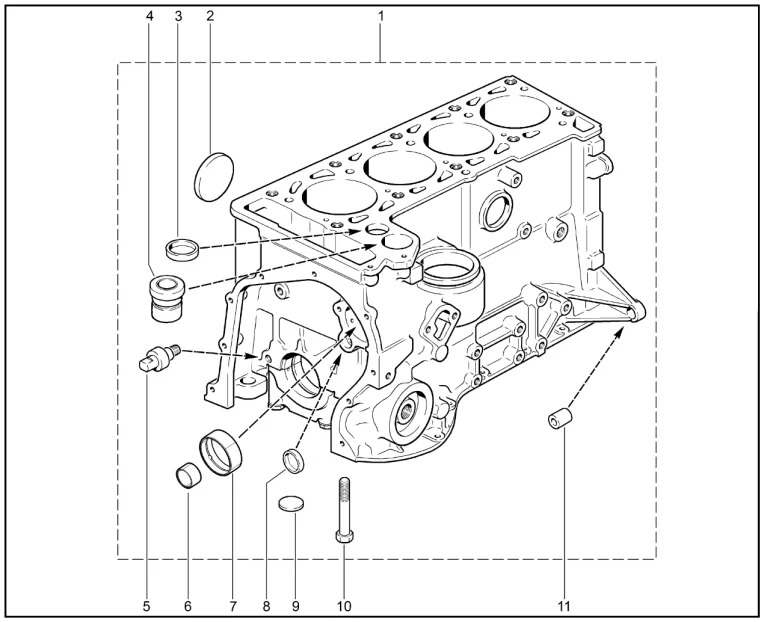 Блок цилиндров (P3N)(деталировка)