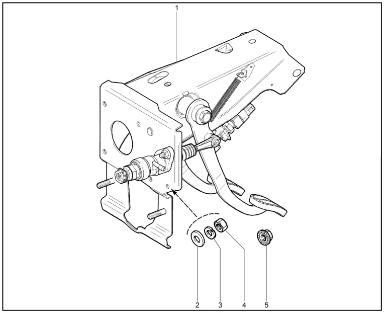 Блок педалей сцепления и тормоза