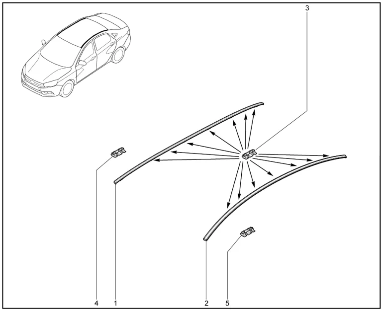 Накладки крыши (седан)