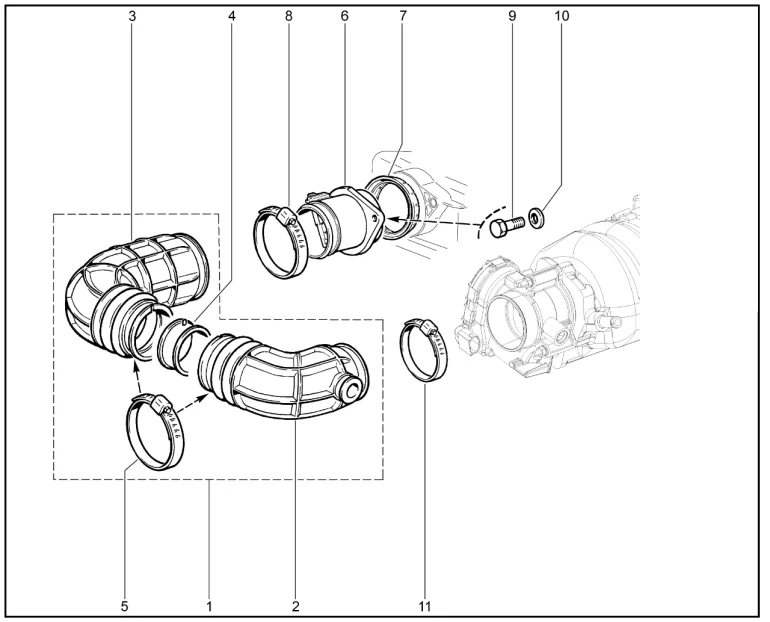 Шланг впускной трубы