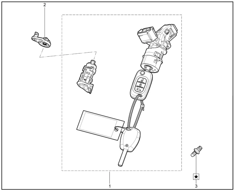 Выключатель зажигания (без цилиндра замка крышки багажника)