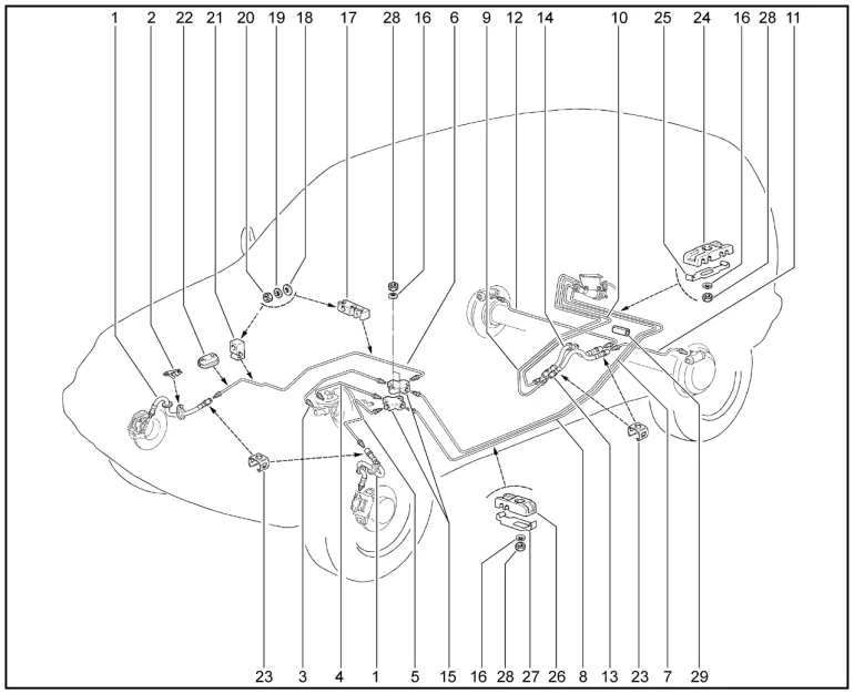 Шланги, трубки тормозные (без ABS)