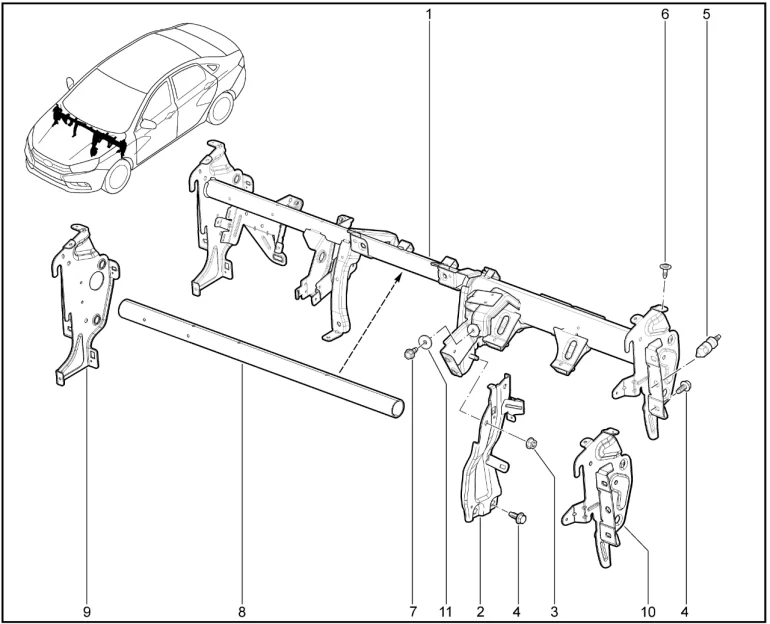 Поперечина панели приборов (FL)