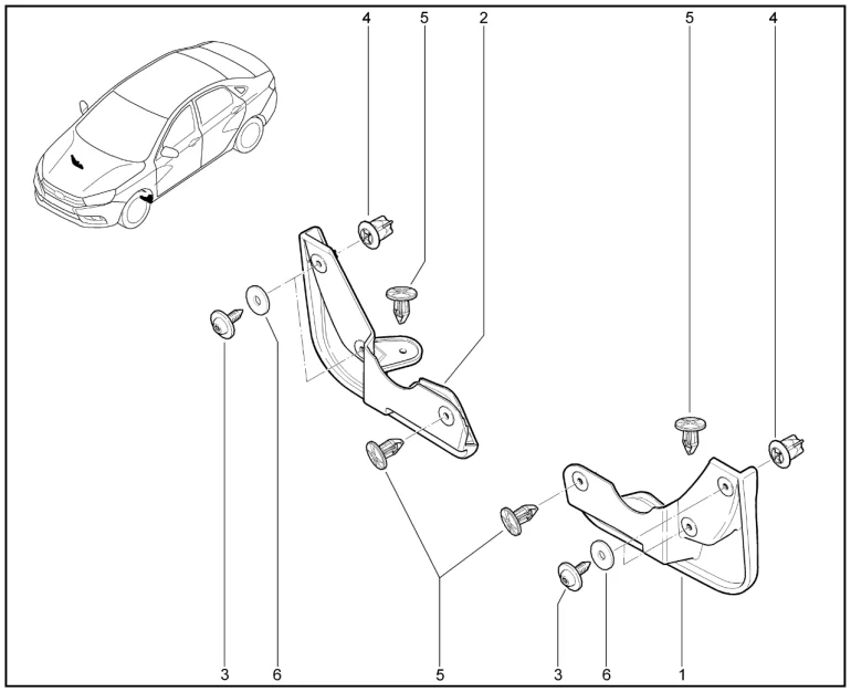 Фартуки переднего колеса