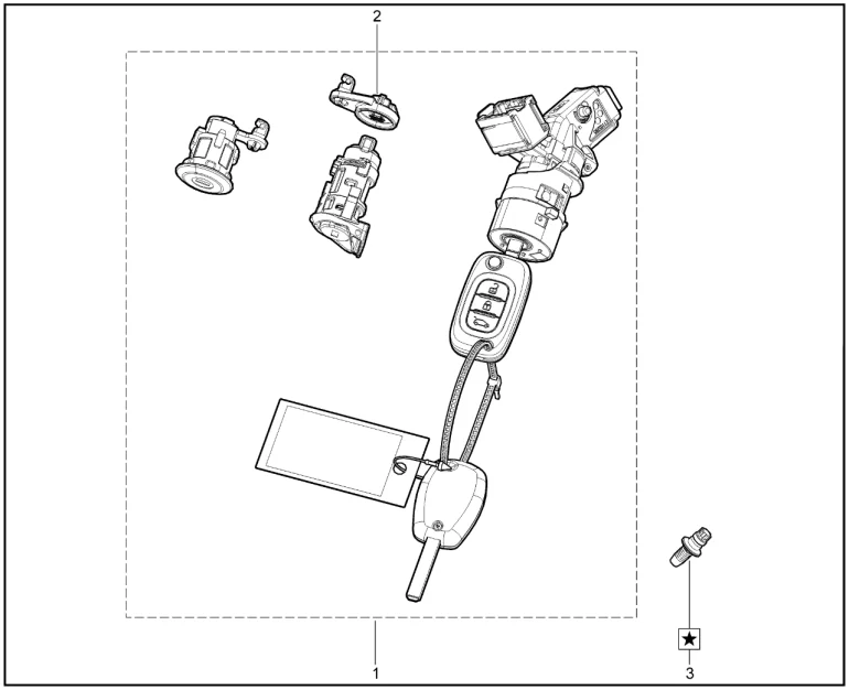Выключатель зажигания (c цилиндром замка крышки багажника)