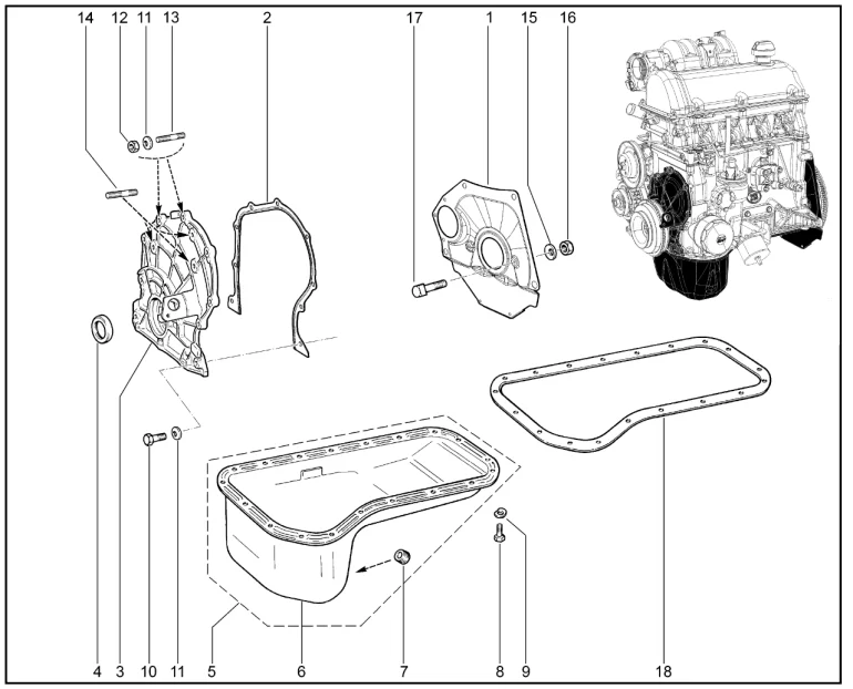 Картер масляный (дв.1,7л. - P3N)(XGM)