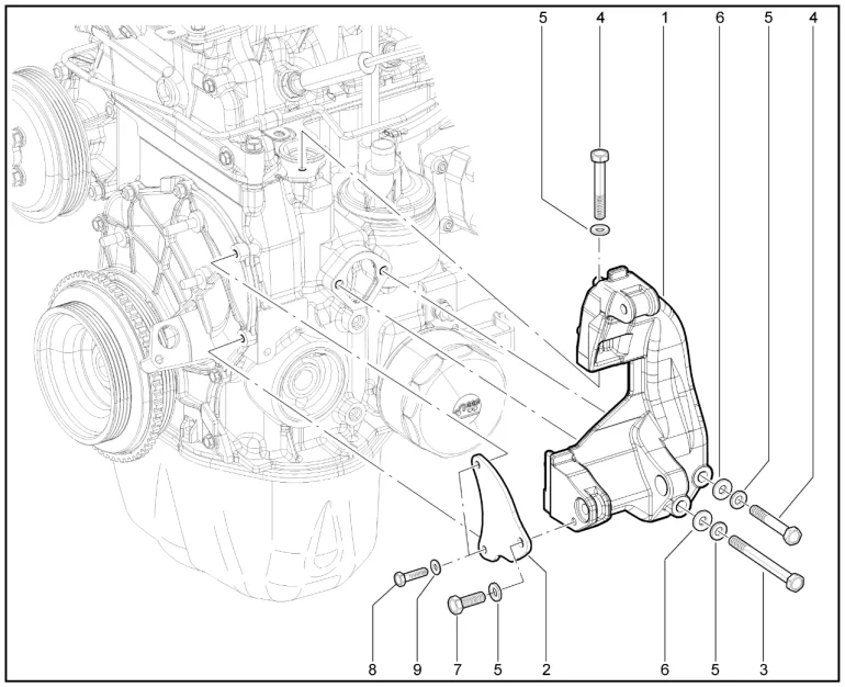 Кронштейн генератора (дв.1,7л. - P3N)(XGM)