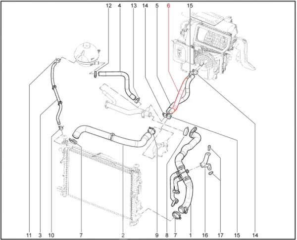 Подводящий шланг радиатора отопителя для Lada Iskra