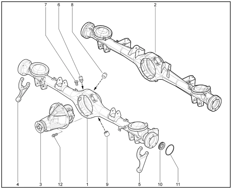 Балка заднего моста и редуктор