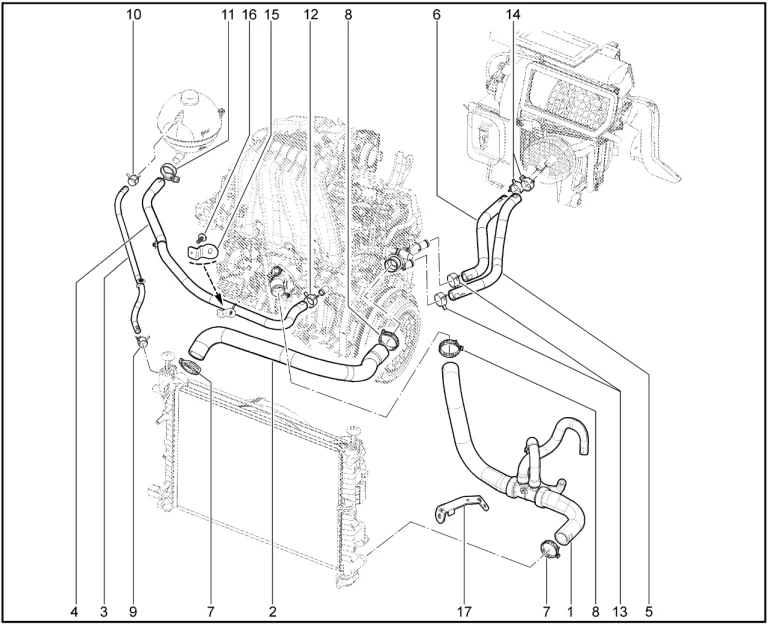 Шланги системы охлаждения двигателя (H4M)