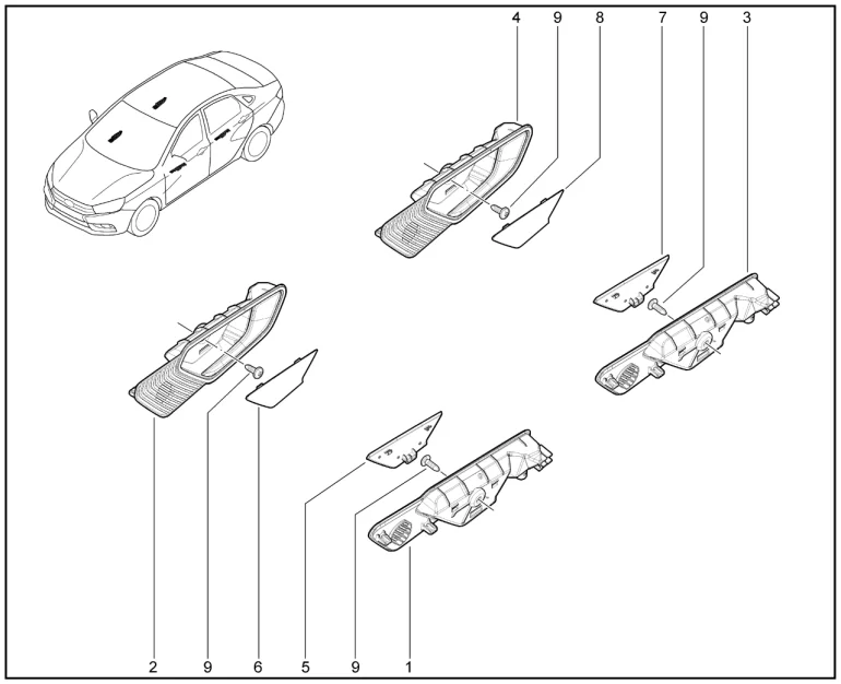 Ручки дверей внутренние (FL)