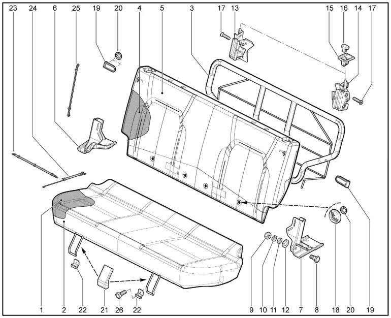 Каркас сиденья второго ряда (2131 M6.2)