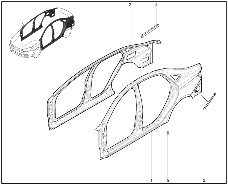 Панели боковины кузова (седан)