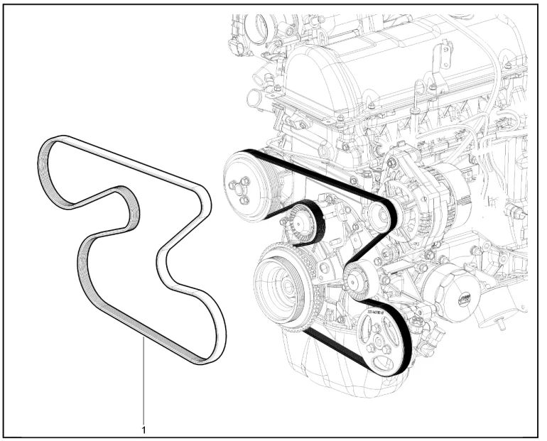 Ремень привода вспомогательных агрегатов (дв.1,7л. - P3N)