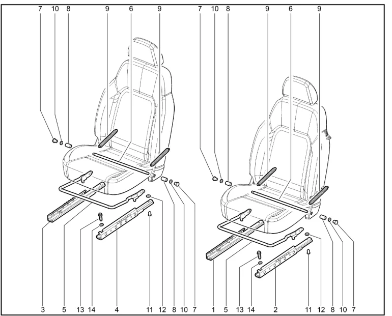 Салазки передних сидений (М6.1)